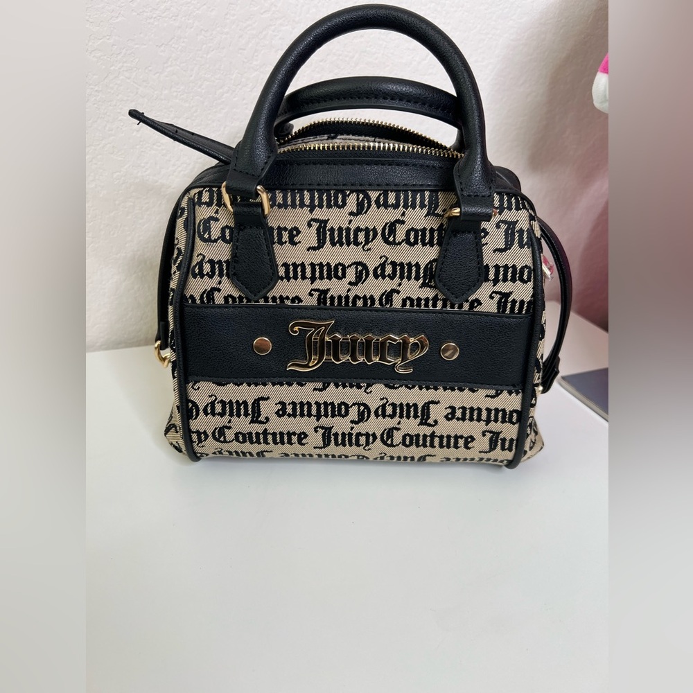 Juicy Couture Black and Beige So Juicy Satchel